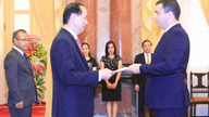 Presiden Tran Dai Quang menerima kunjungan Duta-duta yang menyampaikan watikah kelayakan mereka.