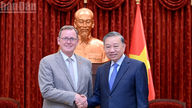 El secretario general y presidente To Lam recibe al vicepresidente del Parlamento Federal de la República Federal de Alemania, Bodo Ramelow.
