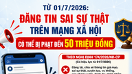 การโพสต์ข้อมูลเท็จบนโซเชียลมีเดียอาจทำให้ถูกปรับสูงสุดถึง 50 ล้านดองหรือไม่?