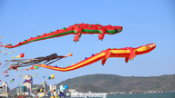 Priviți crocodili de peste 30 de metri lungime care zboară prin mare în largul insulei Quy Nhon.