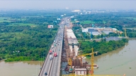 Bouwvoortgang van de Long Thanh 2-brug: een cruciale verbinding met de luchthaven Long Thanh.