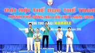 វ៉ាដ តាមហៀប ជាប់ចំណាត់ថ្នាក់លេខមួយ ក្នុងការប្រកួតការ៉ាតេ នៅពិធីបុណ្យកីឡាក្រុងដុងណៃ។
