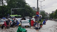 Warning of heavy thunderstorms in Hanoi's inner city this morning.