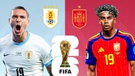Live-jalkapallo-ottelu Uruguay vs. Espanja: Lohko H, MM-kisat 2026