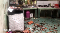 Quang Ngai: Hagelbuien en tornado's hebben de daken van veel huizen afgerukt.