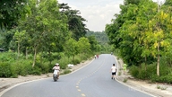 Les trottoirs de la rue Phung Hung sont envahis par les herbes hautes, ce qui rend la circulation difficile pour les piétons.