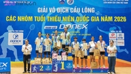 Hung Yen memenangkan 4 medali di Kejuaraan Bulu Tangkis Remaja Nasional 2026 untuk berbagai kelompok usia.