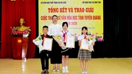 Drie uitmuntende leerlingen hebben de eerste prijs gewonnen in de Tuyen Quang Province Reading Culture Ambassador Contest 2026.