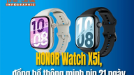 [ព័ត៌មានវិទ្យា] HONOR Watch X5i ជានាឡិកាឆ្លាតវៃដែលមានអាយុកាលថ្ម 21 ថ្ងៃ។