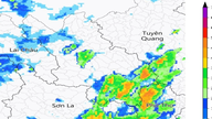 Lao Cai: Varning för åskväder, tornados och lokalt kraftigt regn i vissa delar av provinsen.