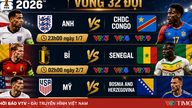 FIFA World Cup 2026™ schedule and live broadcast on VTV on the night of July 1st and the morning of July 2nd: Will England, Belgium, and the USA assert their dominance?