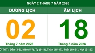 Maankalender voor 2 juli 2026: Gunstige uren en belangrijke opmerkingen met betrekking tot de dag van Tam Nuong.