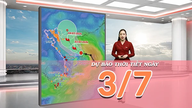 [Video] Værmelding for 3. juli 2026: Tropisk lavtrykk sannsynligvis til tyfon nummer 1, økte tordenvær fra Nord- til Sør-Vietnam.