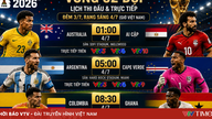ตารางการแข่งขันฟุตบอลโลก FIFA World Cup 2026™ และการถ่ายทอดสดทางช่อง VTV ในคืนวันที่ 3 กรกฎาคม และเช้าวันที่ 4 กรกฎาคม: เมสซี "ตอบรับคำเชิญ" จากซี. โรนัลโด