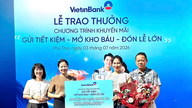 អតិថិជនម្នាក់មកពីខេត្តភូថូបានឈ្នះរង្វាន់ដំណើរកម្សាន្តអឺរ៉ុបចំនួន ១៨០ លានដុងពីធនាគារ VietinBank។