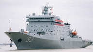 Het modernste opleidingsschip van China bezoekt Ho Chi Minh-stad.