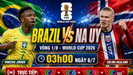Canal de transmisiune în direct pentru Brazilia vs Norvegia: Vinicius înfruntă Haaland în optimile de finală ale Cupei Mondiale din 2026.