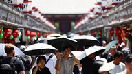 Die Japaner sind gestresst, weil sie bei dem heißen Wetter zu Hause bleiben müssen.
