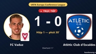 AO VIVO FC Vaduz x Atlètic Club d'Escaldes: No final do primeiro tempo, o FC Vaduz vence por 1 a 0.
