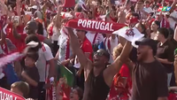 Migliaia di tifosi portoghesi sono esplosi in un boato di gioia quando Cristiano Ronaldo ha battuto il record.