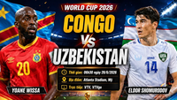 Congo vs Uzbekistan: Đội hình ra sân và nhận định dự đoán tỷ số