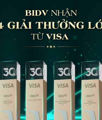 BIDV được vinh danh tại 4 giải thưởng lớn của tổ chức thẻ quốc tế Visa