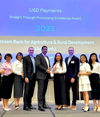 Agribank receives the 2023 Outstanding International Payment Quality Award from Citibank.