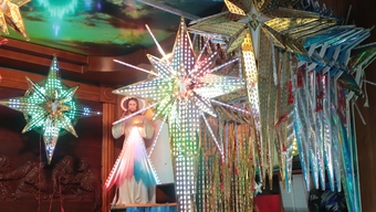 A close-up view of the workshop making the LED star for Notre Dame Cathedral.