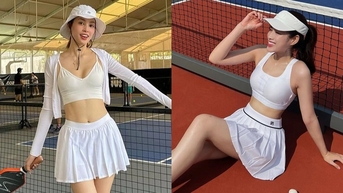 Mỹ nhân Việt diện đồ khoe eo thon, dáng gợi cảm trên sân pickleball