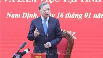 Tổng Bí thư Tô Lâm làm việc với Ban chấp hành Đảng bộ tỉnh Nam Định