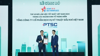 PTSC được vinh danh Top 10 nơi làm việc tốt nhất Việt Nam năm 2024 - nhóm ngành Năng lượng, Dầu khí