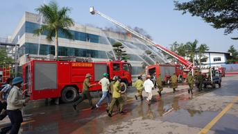 Nam Định tổ chức diễn tập phương án chữa cháy và cứu nạn, cứu hộ