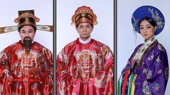 Dai Nghia, Dinh Toan, My Duyen은 연극 "Duc Thuong Cong Le Van Duyet"을 아름답게 창조합니다.