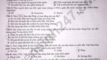 Đề thi tốt nghiệp THPT 2023 môn Lịch sử, mã đề 320