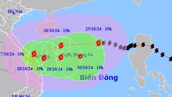 Bão số 6 khả năng ở ven bờ biển Trung Trung Bộ hơn 24 giờ, đổi hướng 3 lần