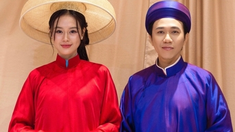 Vợ chồng Anh Đức - Anh Phạm diện áo dài cưới phong cách xưa