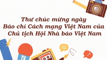 Thư chúc mừng ngày Báo chí Cách mạng Việt Nam của Chủ tịch Hội Nhà báo Việt Nam
