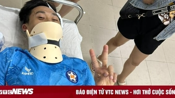 전 베트남 선수가 뇌진탕을 겪었고 두 바늘을 꿰매야 했습니다.