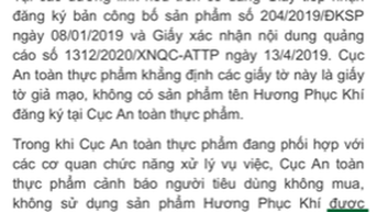 Cục ATTP cảnh báo thực phẩm chức năng giả mạo giấy tờ