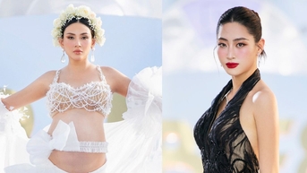 Võ Hoàng Yến bụng bầu khệ nệ, Lương Thùy Linh catwalk trên độ cao 71m