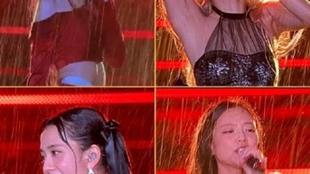 BLACKPINK nhảy dưới trời mưa tầm tã Jennie gặp sự cố