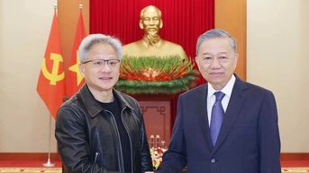 램 사무총장, 엔비디아 회장 젠슨 황 접견