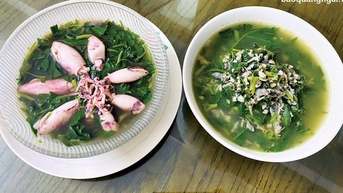 បន្លែ​ពេលព្រឹក​អ្នកក្រ​ត្រូវ​ចម្អិន​ជាមួយ​ស៊ុប​មឹក ស៊ុប​មឹក​នៅ​ក្វាង​ង៉ៃ​ជា​មុខម្ហូប​សម្រាប់​ព្យាបាល​អ្នកមាន​។