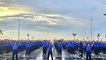 3.000 thanh niên đồng diễn chào mừng Đại hội Hội LHTN Việt Nam tỉnh Bình Định
