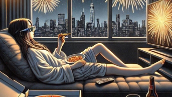 소파에 누워 피자를 먹고 좋아하는 영화를 보며 혼자서 새해를 맞이하는 게 새로운 트렌드일까요?
