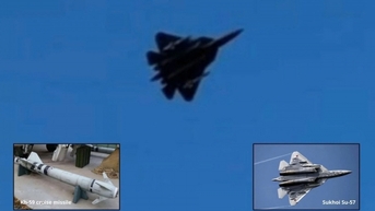 Chiến đấu cơ tàng hình Su-57 của Nga bất ngờ bị "lộ diện" khi gắn tên lửa Kh-59