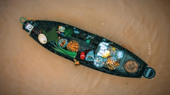 ទស្សនាផ្សារបណ្តែតទឹក Cai Rang ក្នុងរដូវទឹកជំនន់