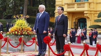 Chủ tịch nước chủ trì lễ đón trọng thể Tổng thống Cộng hòa Liên bang Đức