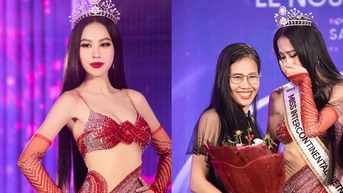 Á hậu Ngọc Hằng "lột xác" quyến rũ, bật khóc bên mẹ trước ngày thi Hoa hậu Liên lục địa 2023