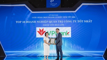 VPBank lọt Top 10 Doanh nghiệp vốn hóa lớn có Quản trị công ty tốt nhất năm 2024